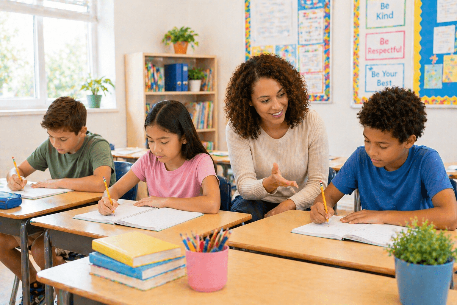 Group lesson with a magic link teacher